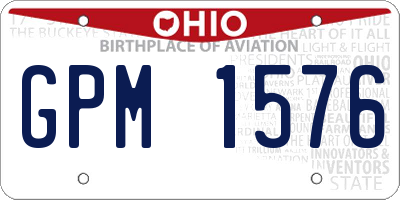 OH license plate GPM1576