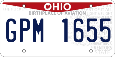 OH license plate GPM1655