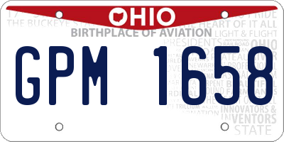 OH license plate GPM1658