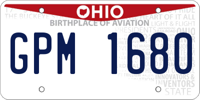 OH license plate GPM1680
