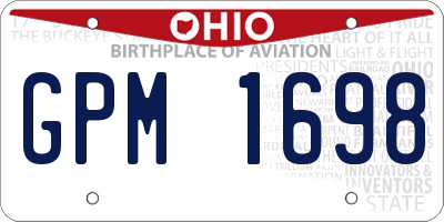 OH license plate GPM1698