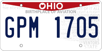 OH license plate GPM1705