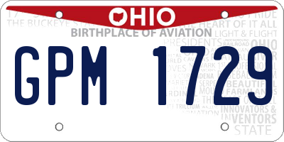 OH license plate GPM1729