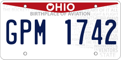 OH license plate GPM1742
