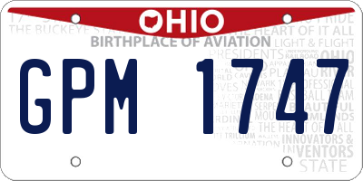 OH license plate GPM1747