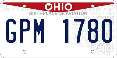 OH license plate GPM1780