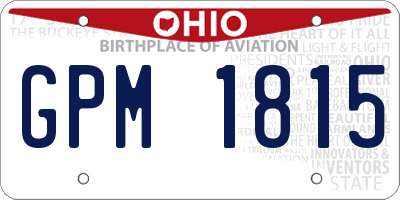 OH license plate GPM1815