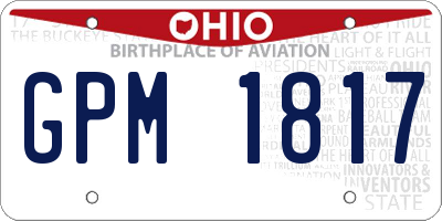OH license plate GPM1817