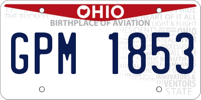 OH license plate GPM1853