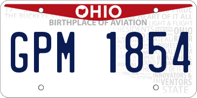 OH license plate GPM1854