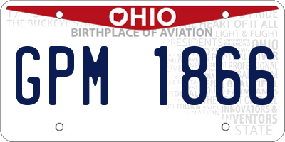 OH license plate GPM1866