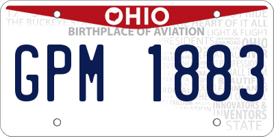 OH license plate GPM1883
