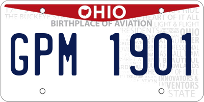 OH license plate GPM1901