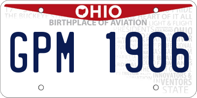 OH license plate GPM1906