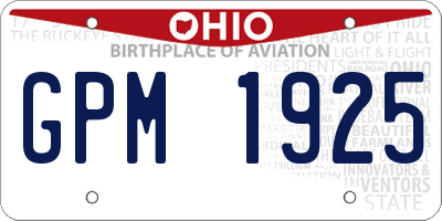 OH license plate GPM1925