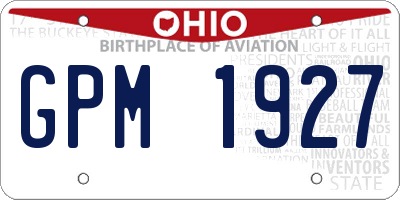 OH license plate GPM1927