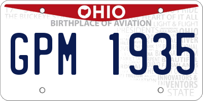 OH license plate GPM1935