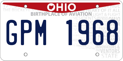 OH license plate GPM1968