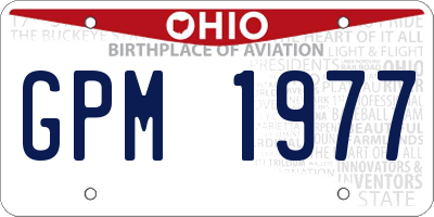 OH license plate GPM1977