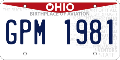OH license plate GPM1981
