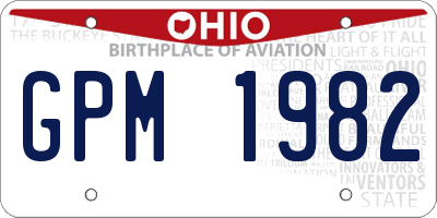 OH license plate GPM1982