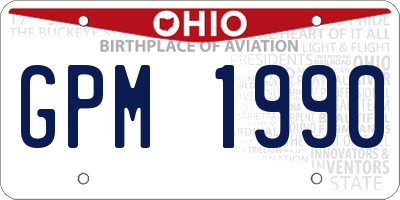 OH license plate GPM1990
