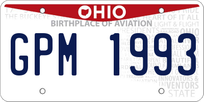 OH license plate GPM1993