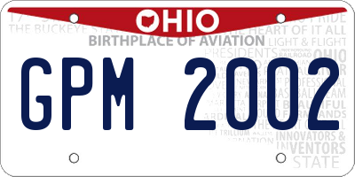OH license plate GPM2002