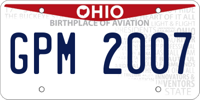 OH license plate GPM2007