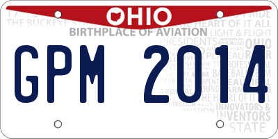 OH license plate GPM2014