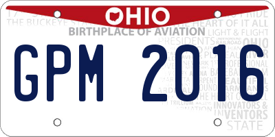 OH license plate GPM2016