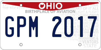 OH license plate GPM2017