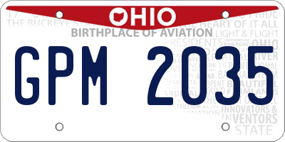 OH license plate GPM2035