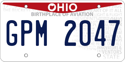 OH license plate GPM2047