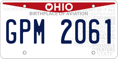 OH license plate GPM2061