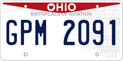 OH license plate GPM2091