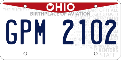 OH license plate GPM2102