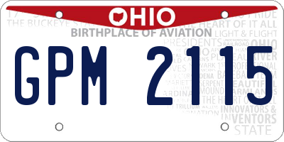 OH license plate GPM2115