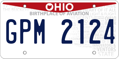 OH license plate GPM2124