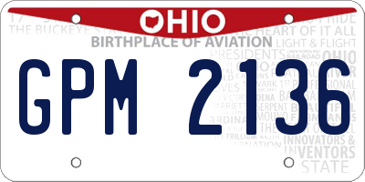 OH license plate GPM2136