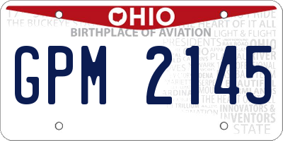OH license plate GPM2145