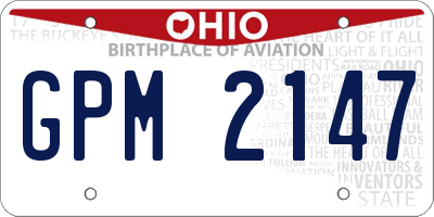 OH license plate GPM2147