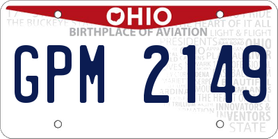 OH license plate GPM2149
