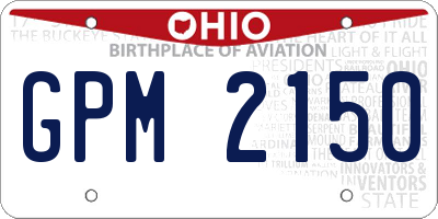OH license plate GPM2150