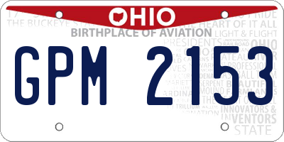 OH license plate GPM2153