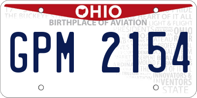 OH license plate GPM2154