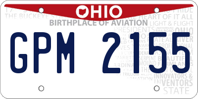OH license plate GPM2155