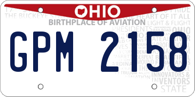 OH license plate GPM2158