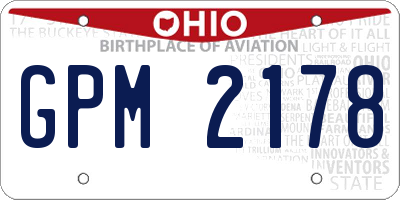 OH license plate GPM2178