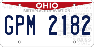 OH license plate GPM2182